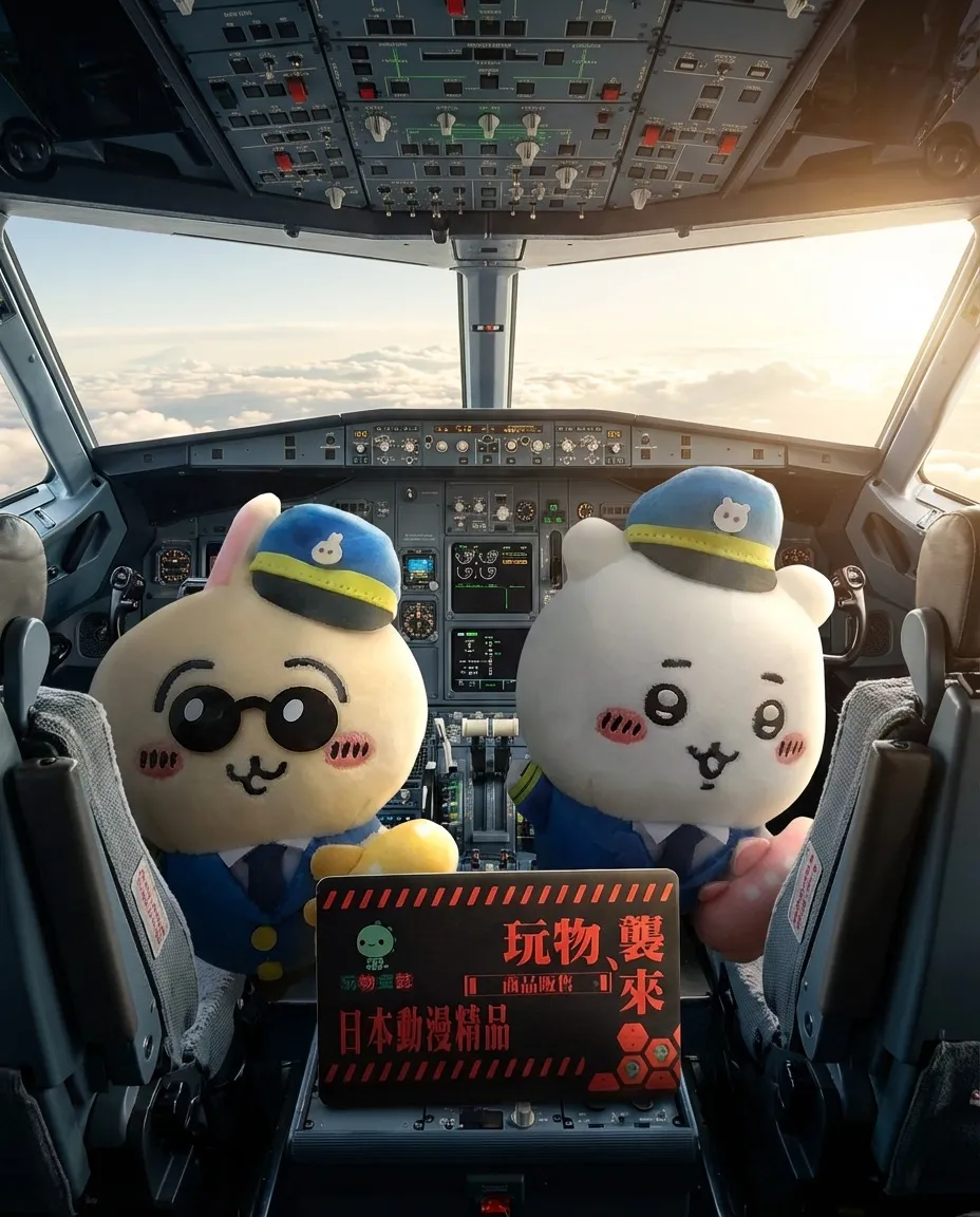日版《Chiikawa》空港限定 機師系列 公仔掛飾