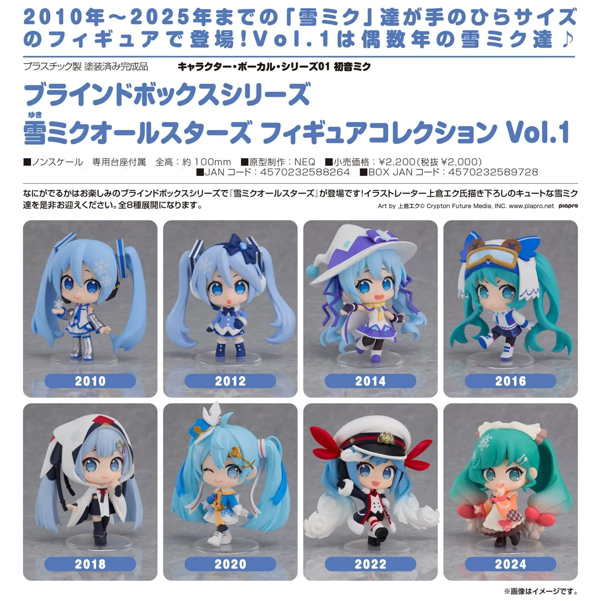 行版《Character Vocal系列01 初音未來》雪未來全明星 模型收藏 Vol.1（8個入）
