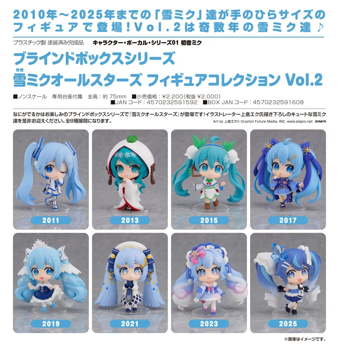 行版《Character Vocal系列01 初音未來》雪未來全明星 模型收藏 Vol.2【BOX】(8個入)