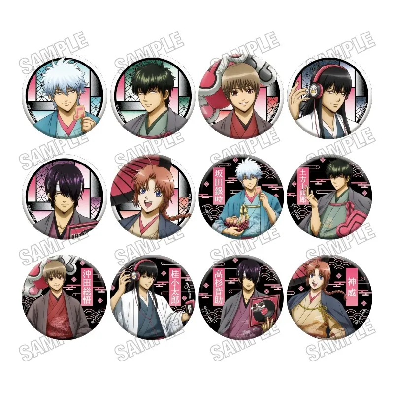 日版《銀魂》銀魂×HMV POP UP SHOP MUSIC ver. 襟章Collection（12個入）