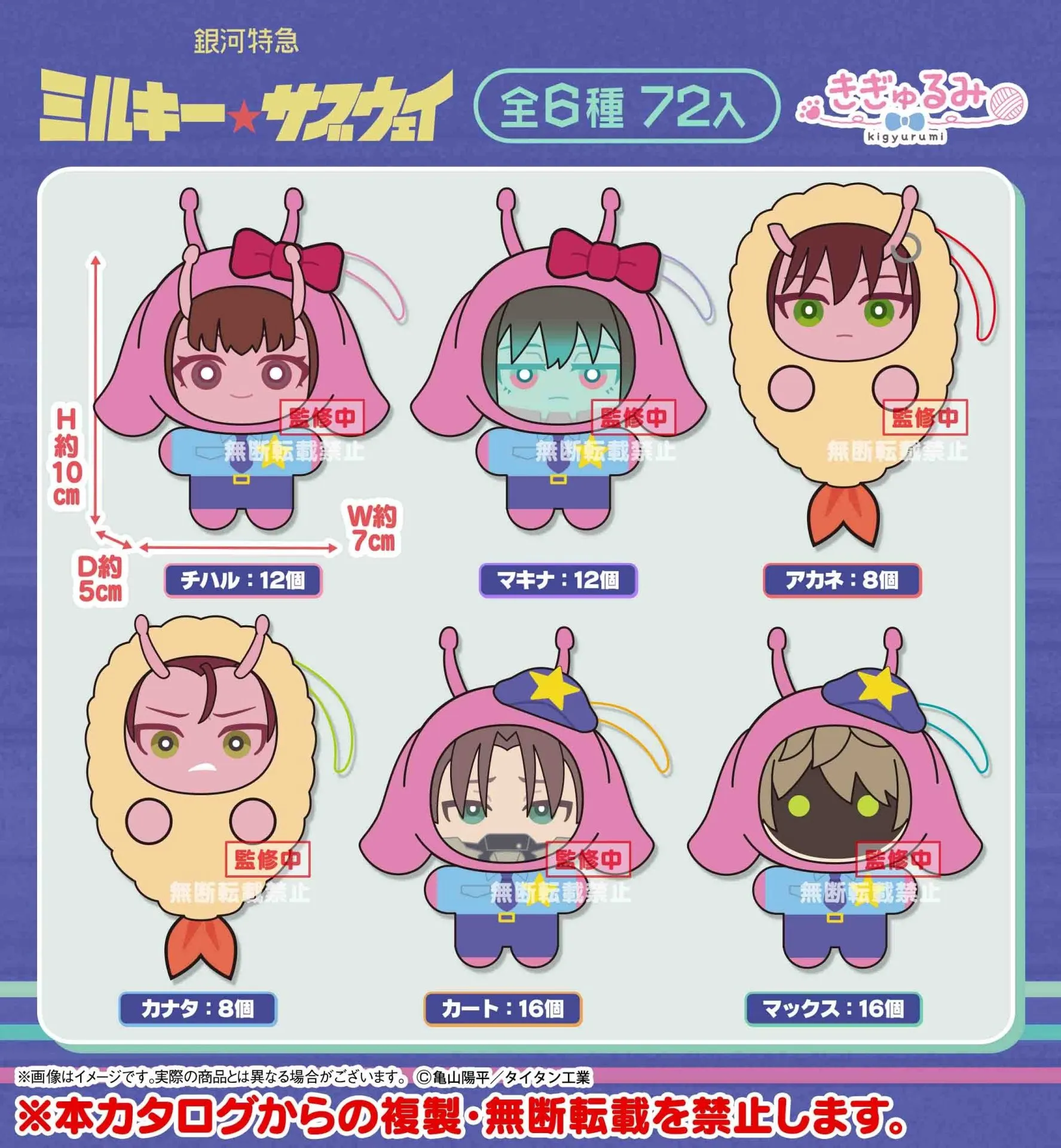 《銀河特急 Milky☆Subway》きぎゅるみ 變裝毛絨公仔掛飾（全6種 獨立發售）