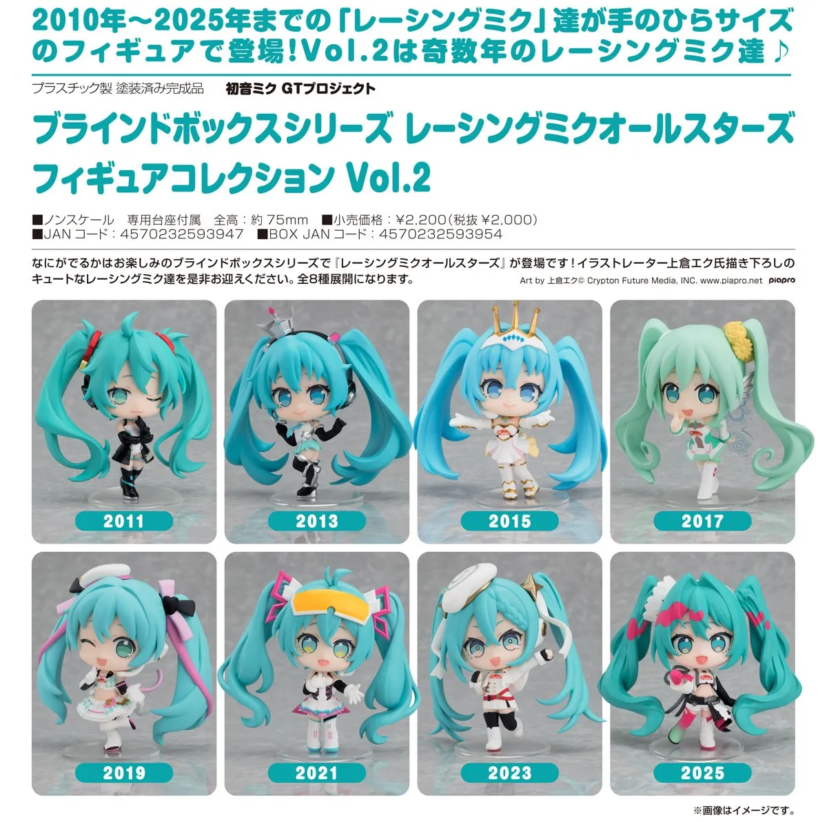 《初音未來GT計畫》賽車未來全明星 模型收藏 Vol.2【BOX】盲盒系列（8個入）